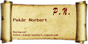 Pekár Norbert névjegykártya