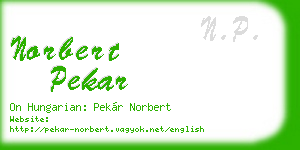 norbert pekar business card