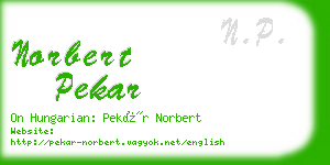 norbert pekar business card